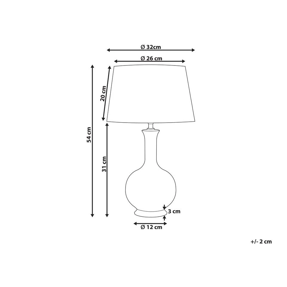 Beliani Tafellamp NIZAO - Multicolor Keramiek, Linnen - Afbeelding 3