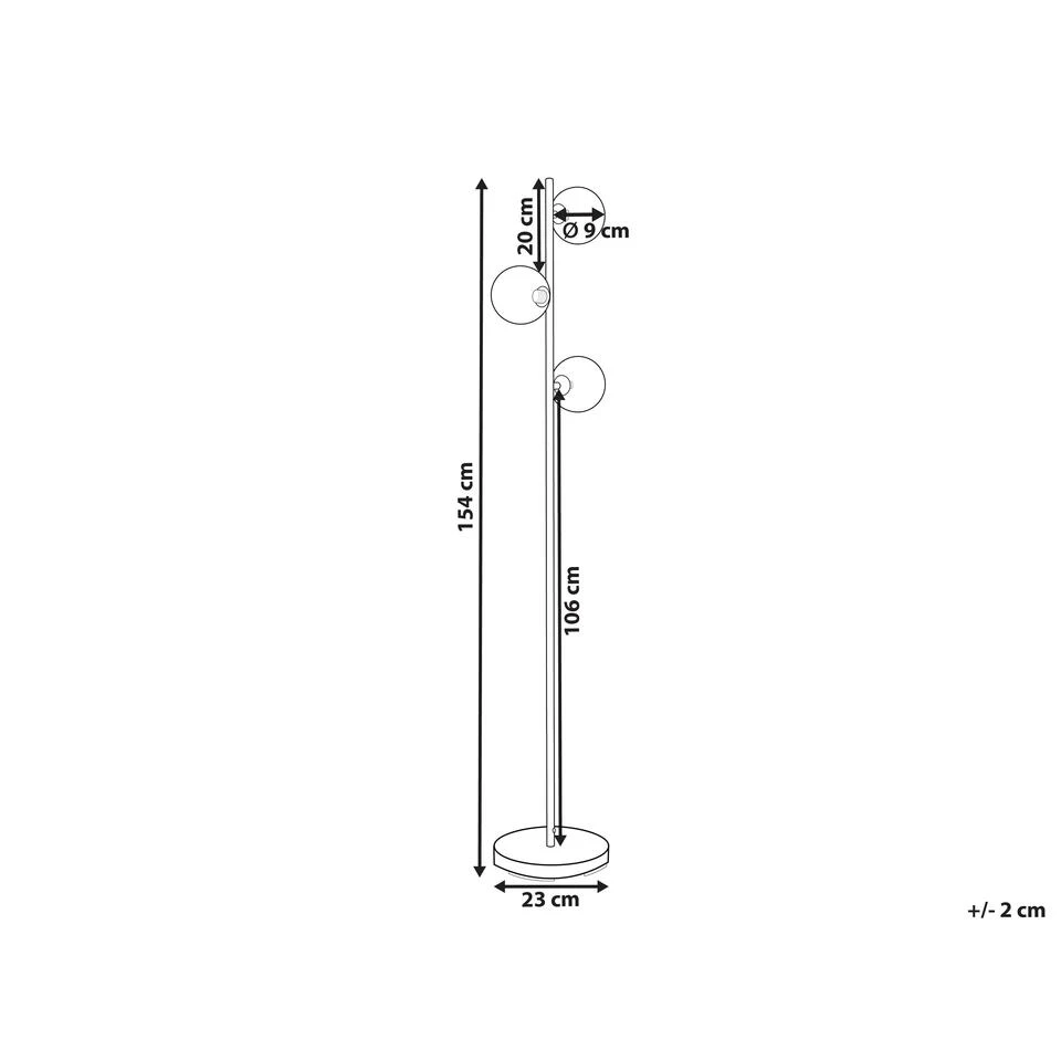 Beliani Staande Lamp RAMIS - Goud Staal - Afbeelding 3
