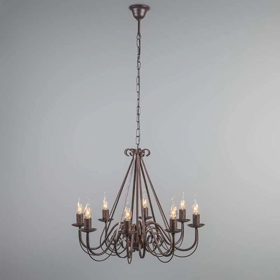 QAZQA Antieke Kroonluchter Roestbruin 8-lichts - Giuseppe 8 - Afbeelding 2
