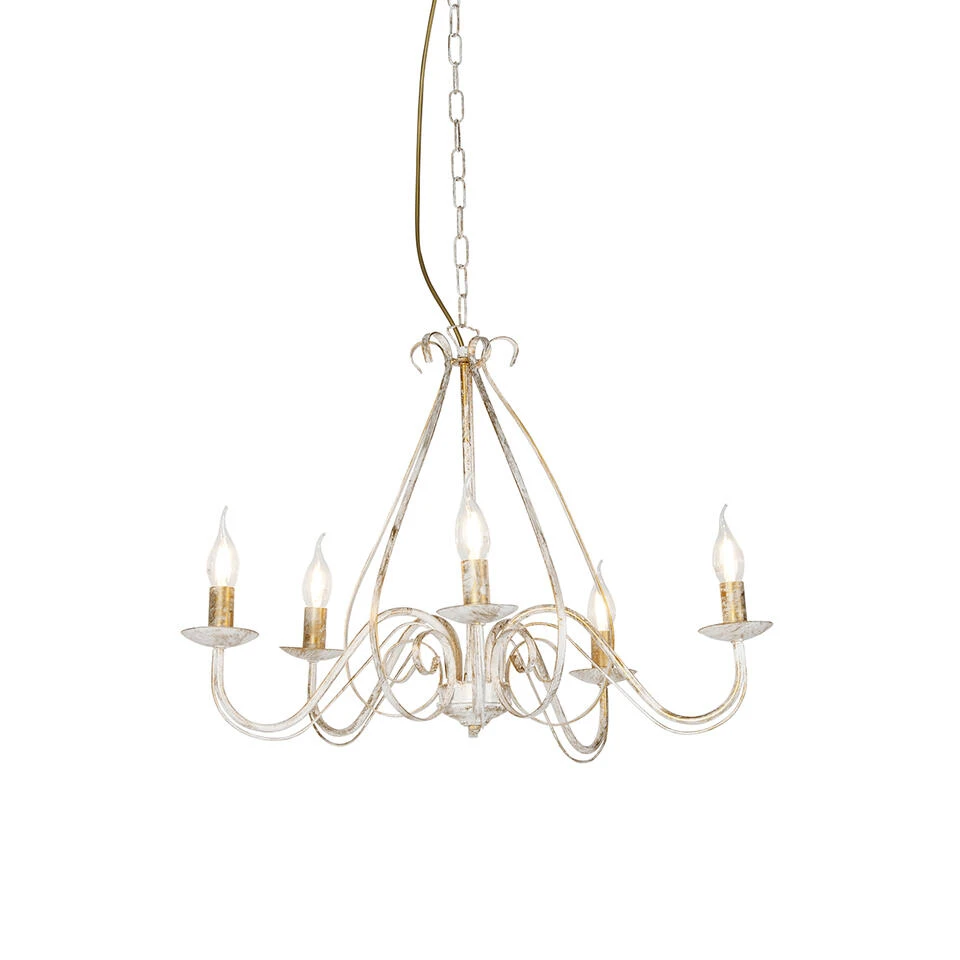 QAZQA Kroonluchter Wit - Giuseppe 5