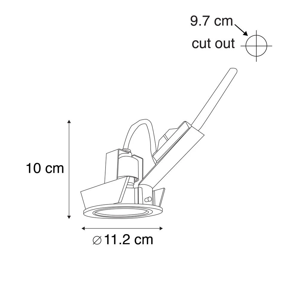 QAZQA Moderne Inbouwspot Zwart Kantelbaar AR70 - Cisco - Afbeelding 3