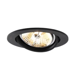 QAZQA Moderne Inbouwspot Zwart Kantelbaar AR70 - Cisco