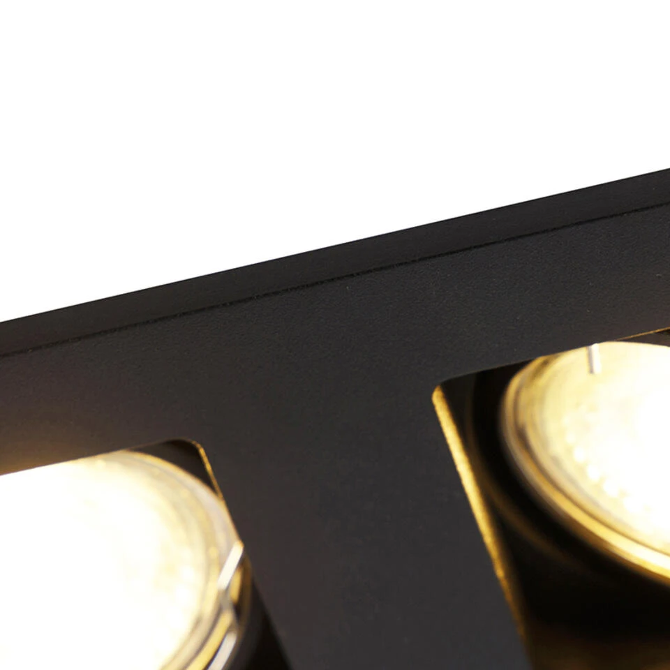 QAZQA Inbouwspot Zwart Rechthoekig 2-lichts - Qure - Afbeelding 4