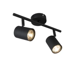 QAZQA Moderne Spot Zwart Kantelbaar - Jeana 2