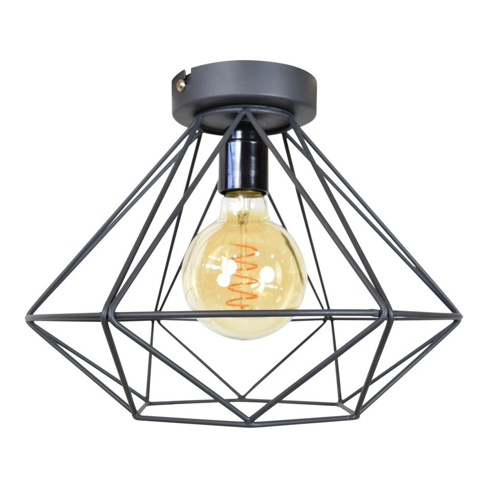 Urban Interiors Plafondlamp Wire - 1 Lichts - 33 X20 Cm - Zwart