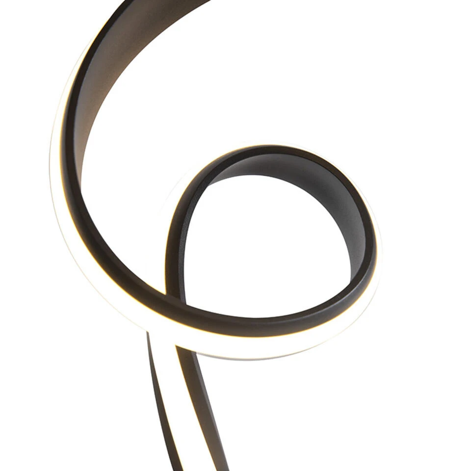 QAZQA Design Vloerlamp Zwart Incl. LED En Dimmer - Twisted - Afbeelding 2