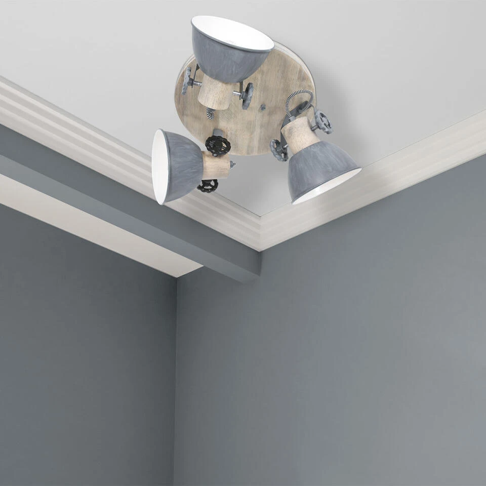 Mexlite Spot - 3 Lichts - 38x20 Cm - Grijs - Afbeelding 3