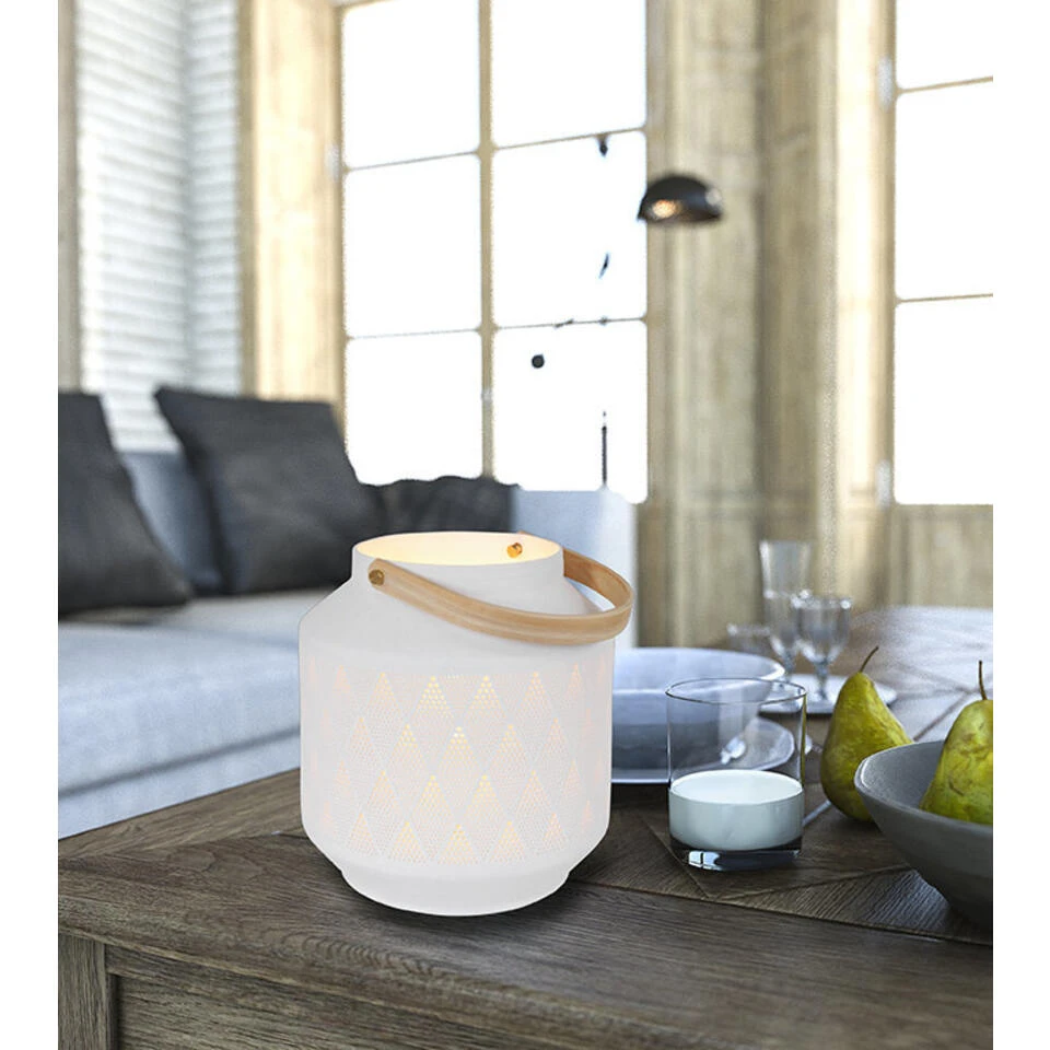 Anne Light & Home Tafellamp Anne - 1 Lichts - 19x20 Cm - Wit - Afbeelding 3