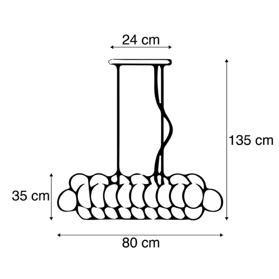 QAZQA Design Hanglamp Zwart Met Smoke Glas 8-lichts - Uvas - Afbeelding 3