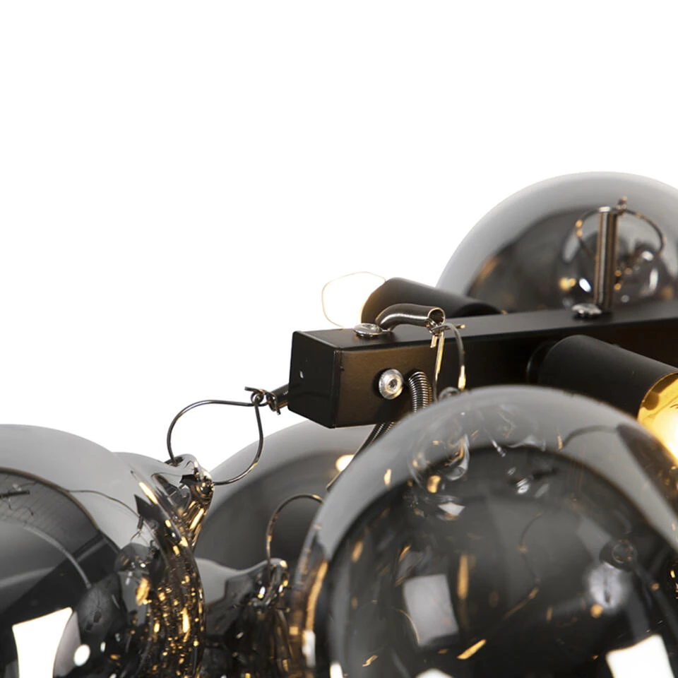 QAZQA Design Hanglamp Zwart Met Smoke Glas 8-lichts - Uvas - Afbeelding 4