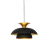 QAZQA Moderne Ronde Hanglamp Zwart Met Goud 3-laags - Titus