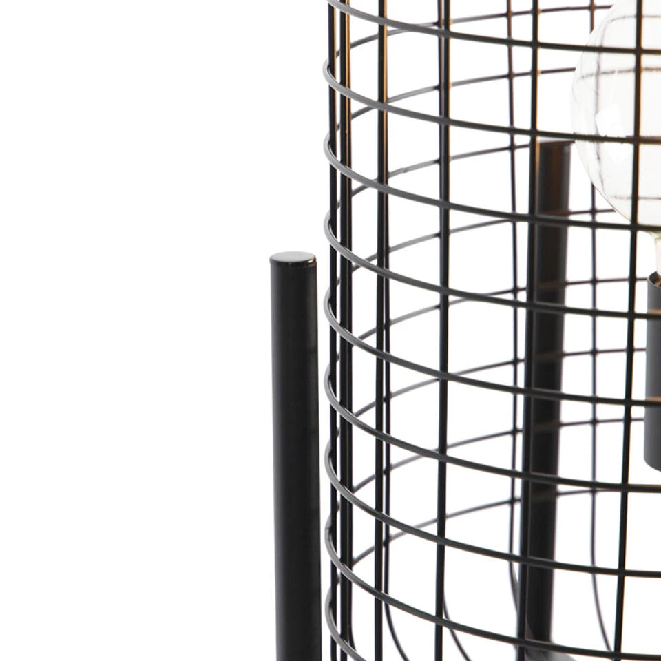 QAZQA Industriële Vloerlamp Zwart - Bliss Vefa - Afbeelding 2