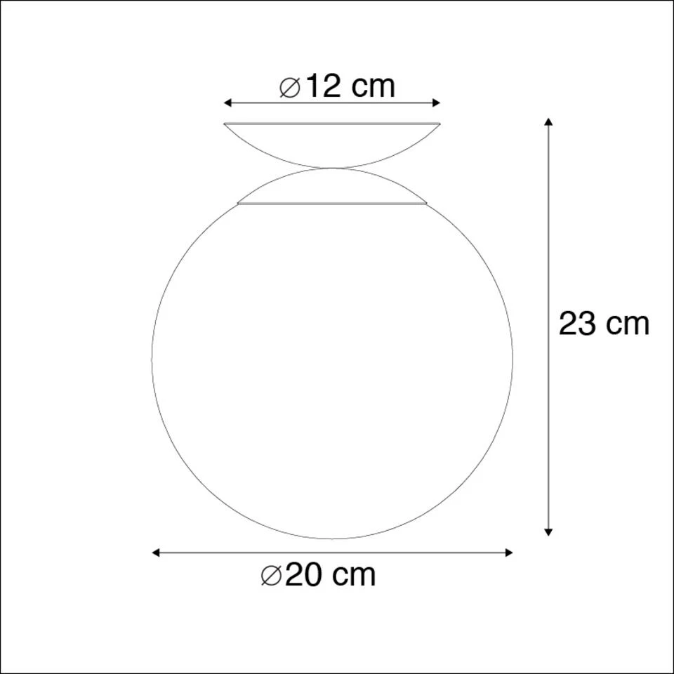 QAZQA Art Deco Plafondlamp Messing Met Blauw Glas - Pallon - Afbeelding 3