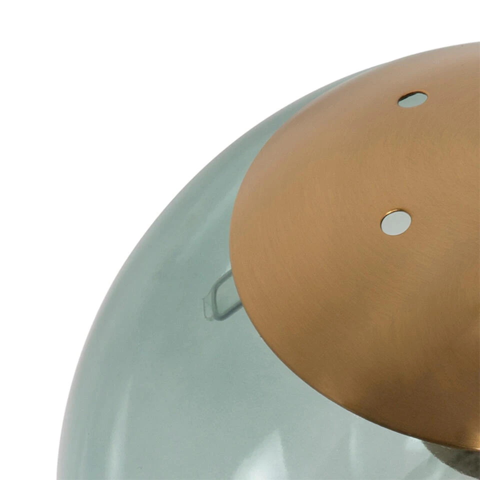 QAZQA Art Deco Hanglamp Messing Met Groen Glas 3-lichts - Pallon - Afbeelding 2