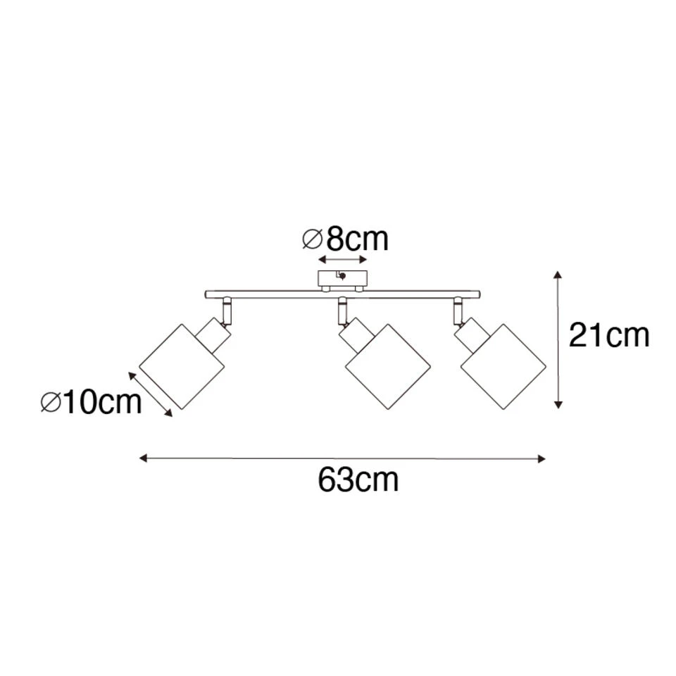 QAZQA Plafondspot Staal Met Witte Kap 3-lichts Verstelbaar - Hetta - Afbeelding 3