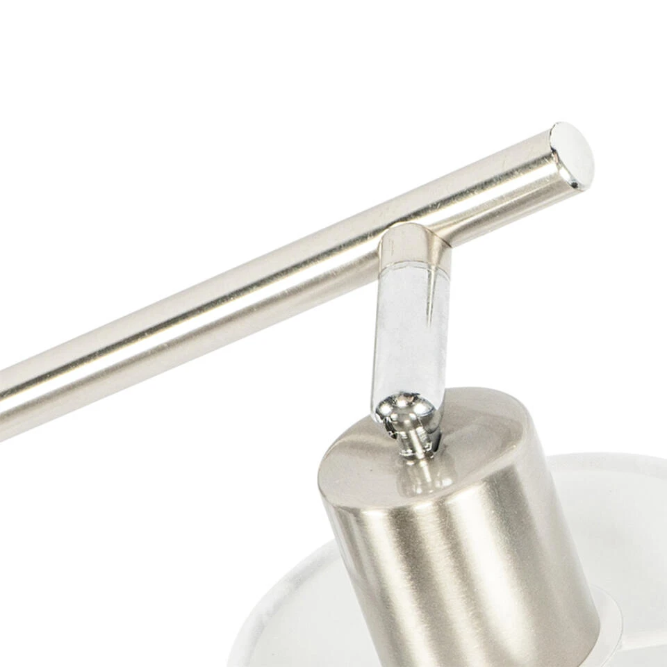 QAZQA Plafondspot Staal Met Witte Kap 3-lichts Verstelbaar - Hetta - Afbeelding 4