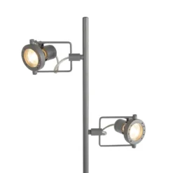 QAZQA Industriële Vloerlamp Antraciet 2-lichts - Suplux