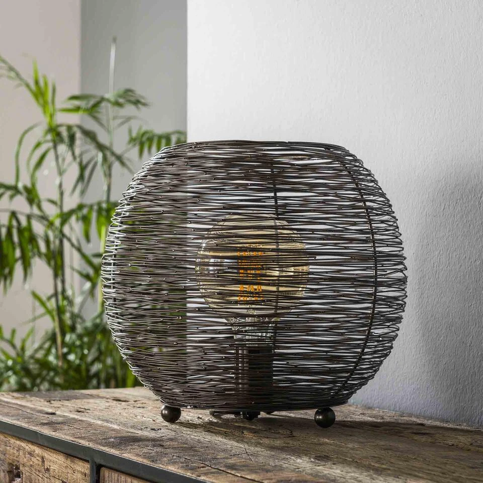 Hoyz - Tafellamp Web L - Ø35 - Zwart Nikkel - Industrieel - Afbeelding 3