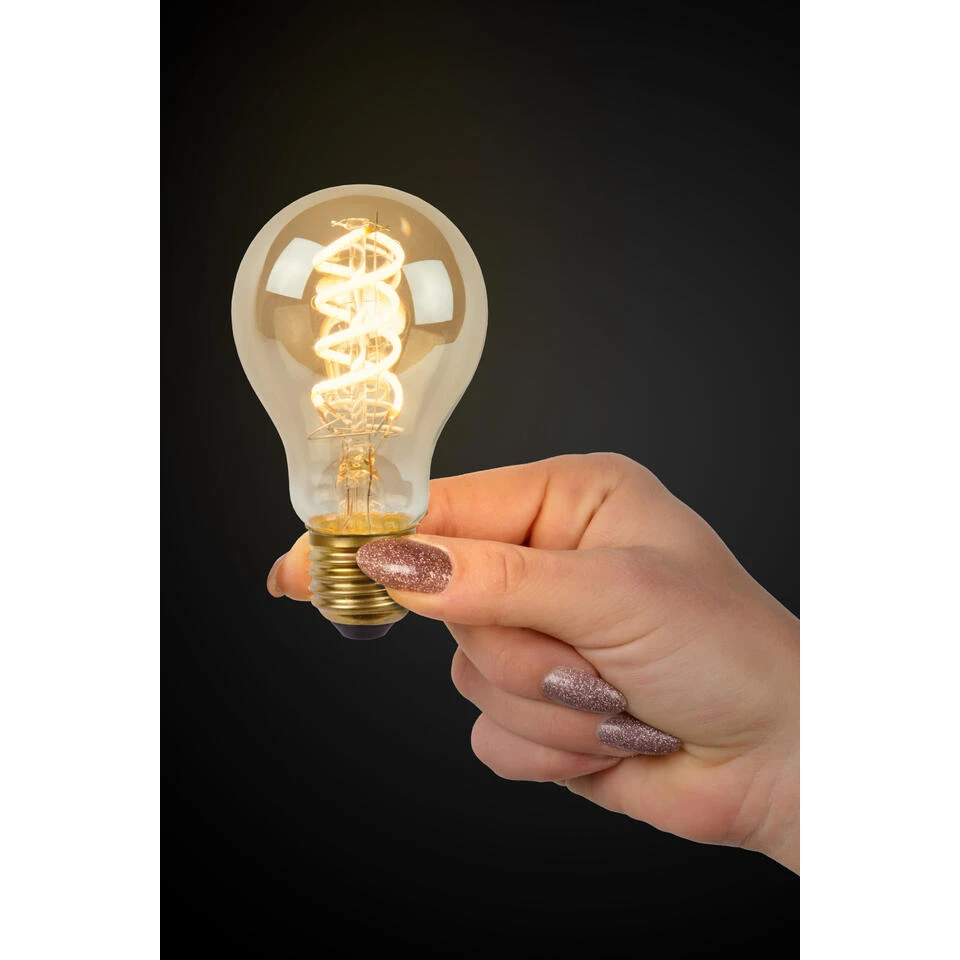 Lucide A60 Fil. Lamp-Fumé-LED Dimb.-1xE27-5W-2200K - Afbeelding 3