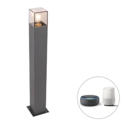 QAZQA Smart Staande Buitenlamp Antraciet 70 Cm Incl. Wifi A60 - Denmark