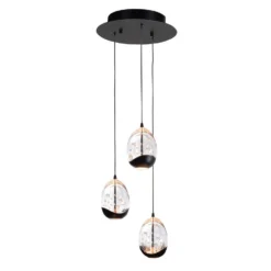 Highlight Hanglamp Clear - 3 Lichts - 25 X135 Cm - Helder Zwart