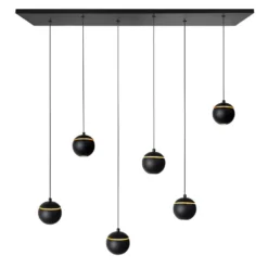 Highlight Hanglamp Singapore - 6 Lichts - 116 X150 Cm - Zwart