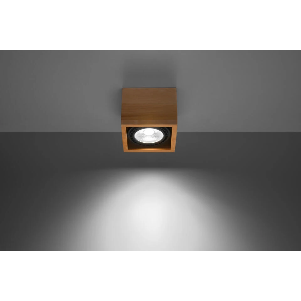 Sollux Plafondlamp Quatro - 1 Lichts - 14 X10 Cm - Bruin - Afbeelding 3