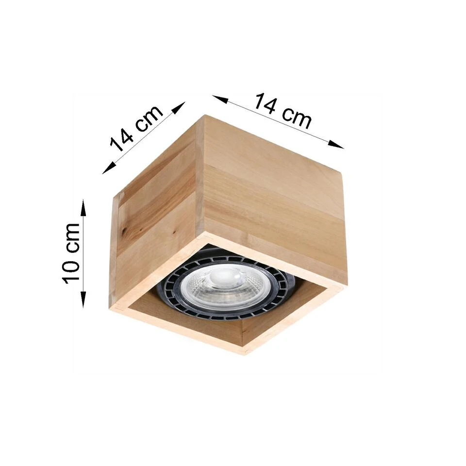 Sollux Plafondlamp Quatro - 1 Lichts - 14 X10 Cm - Bruin - Afbeelding 4