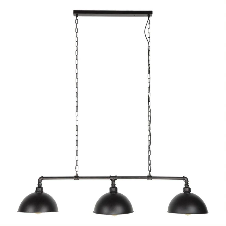 Giga Meubel Hanglamp 3-Lichts - Zwart - Rond Ø25cm - Industrieel