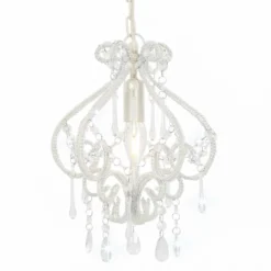 VidaXL Plafondlamp Met Kralen Rond E14 Wit