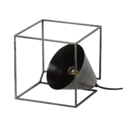 Hoyz - Tafellamp Industry Kubus - Vierkant - Grijs/Zwart