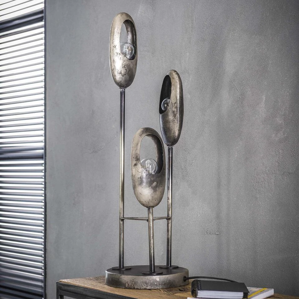 Hoyz - Tafellamp Open Oog - 3 Lampen - Getrapt - Zilverkleurig - Afbeelding 3