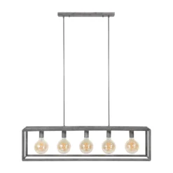 Hoyz - Hanglamp - 5 Armatuur Punten - Stalen Frame 45 Graden - Vintage Look