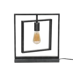 Giga Meubel Tafellamp 1-Lichts - Metaal - Vierkant - Draaibaar - Zwart
