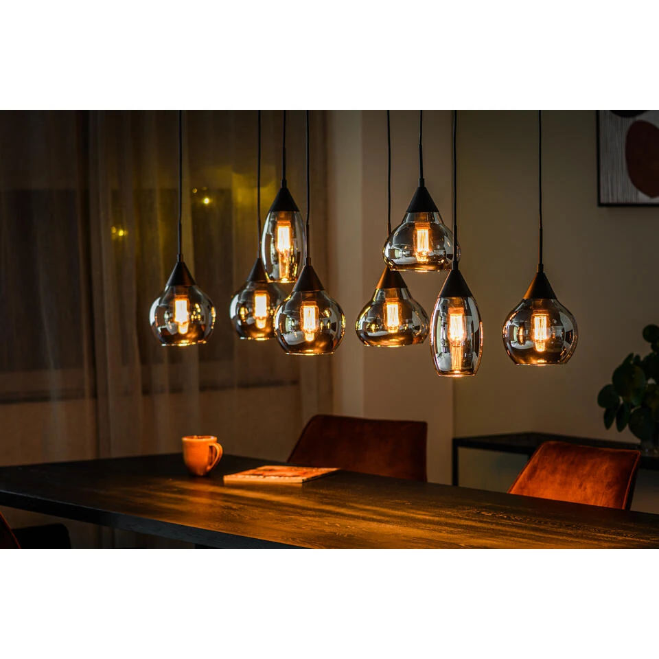 Giga Meubel Hanglamp 8-Lichts - Smoke Glass - Industrieel - Lamp Daina - Afbeelding 3