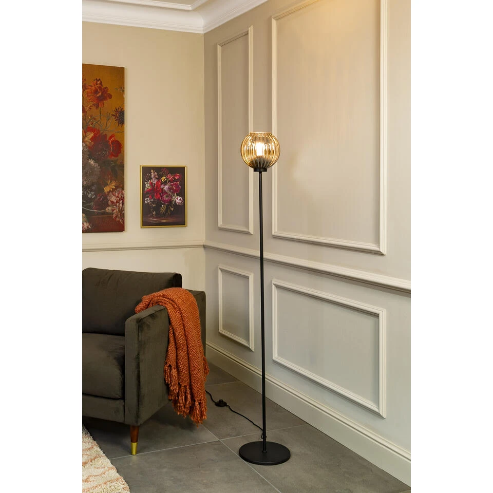 Giga Meubel Vloerlamp 1-Lichts - Smoke Glass - Zwart - Lamp Cole - Afbeelding 3