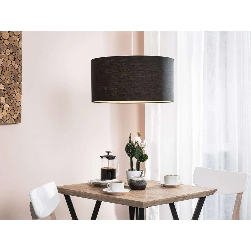 Beliani Hanglamp ELBE - Zwart Polyester - Afbeelding 2
