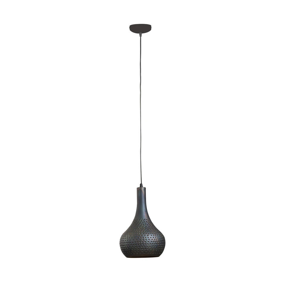 Hanglamp Industrieel Kegel Aya 1-lichts Zwart Bruin 25x25x150 Cm Metaal - Afbeelding 3