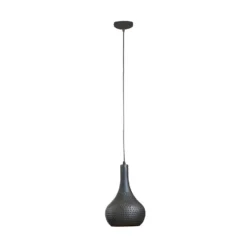 Hanglamp Industrieel Kegel Aya 1-lichts Zwart Bruin 25x25x150 Cm Metaal