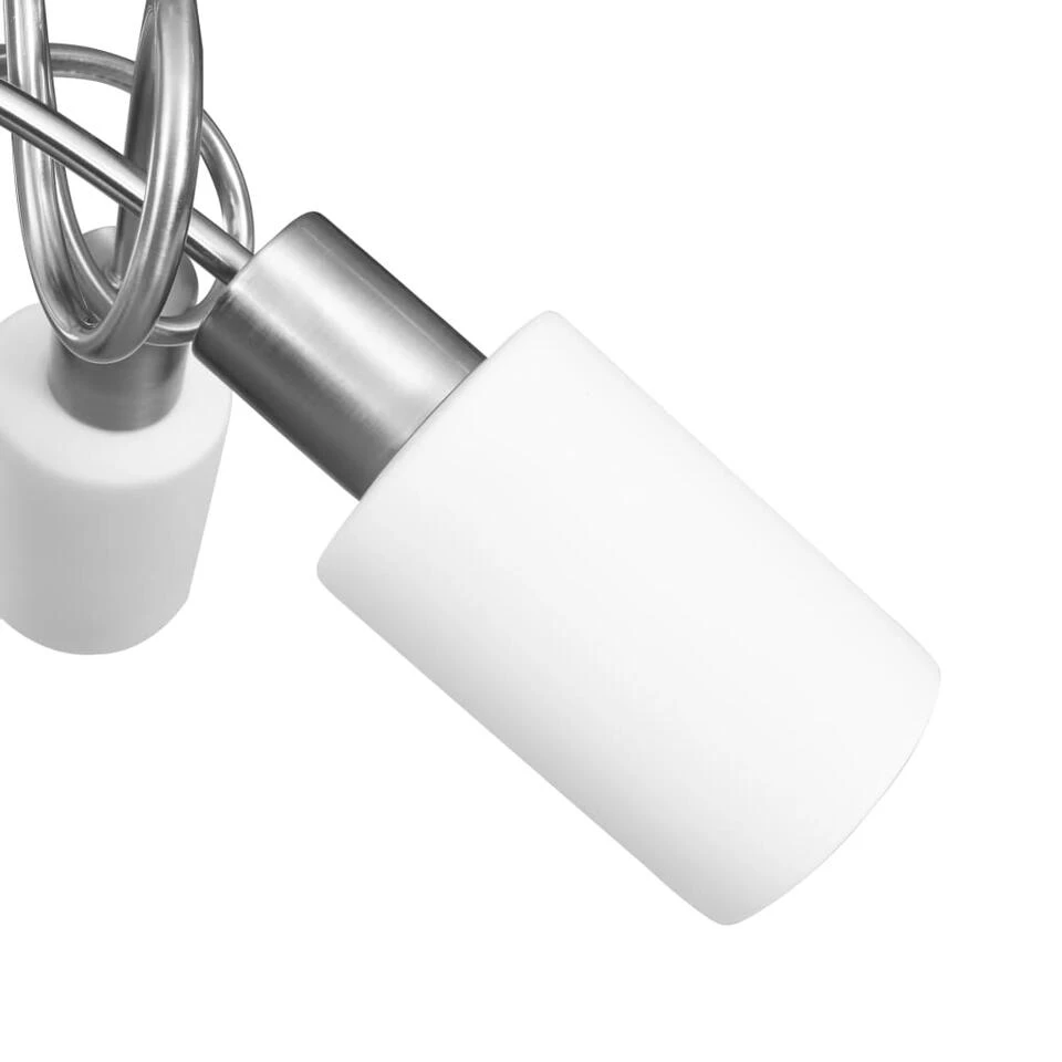 VidaXL Plafondlamp Met Keramieke Cilindervormige Kappen 3xE14 Wit - Afbeelding 4