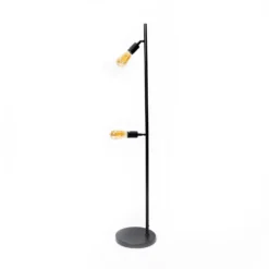 Industriƫle Vloerlamp Glenn 2-lichts Zwart Metaal 130x25x130 Cm Metaal