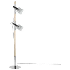 Beliani Staande Lamp OWENS - Lichte Houtkleur Eikenhout