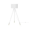 Beliani Staande Lamp TOBOL - Wit Metaal, Essenhout