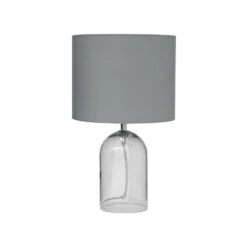 Beliani Tafellamp DEVOLL - Grijs Glas