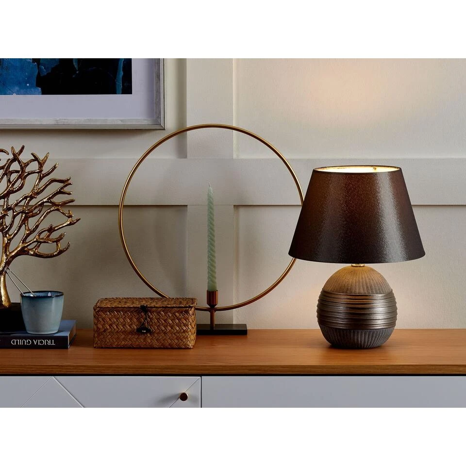 Beliani Tafellamp SADO - Grijs Porselein - Afbeelding 2