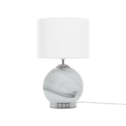 Beliani Tafellamp UELE - Wit Glas, Ijzer