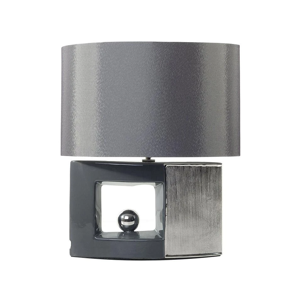 Beliani Tafellamp DUERO - Grijs Porselein