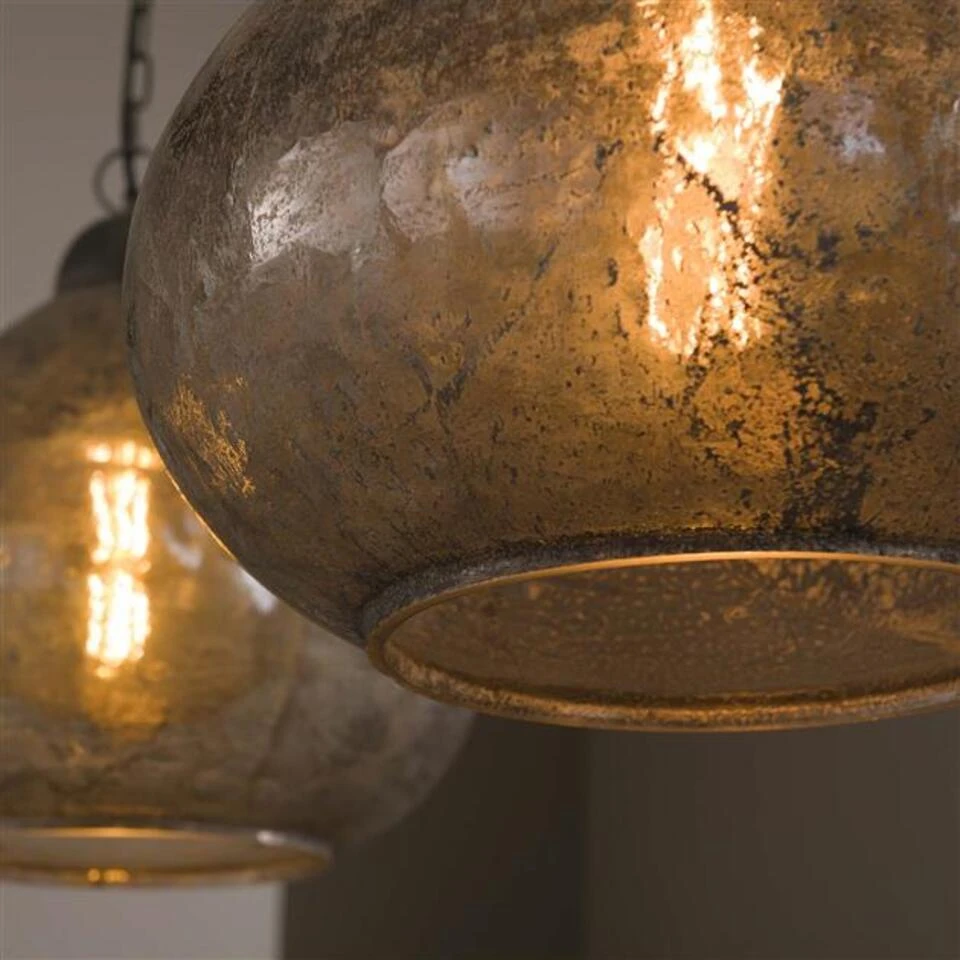 Hoyz - Hanglamp 2L Bell Clearstone / Oud Zilver - Afbeelding 4