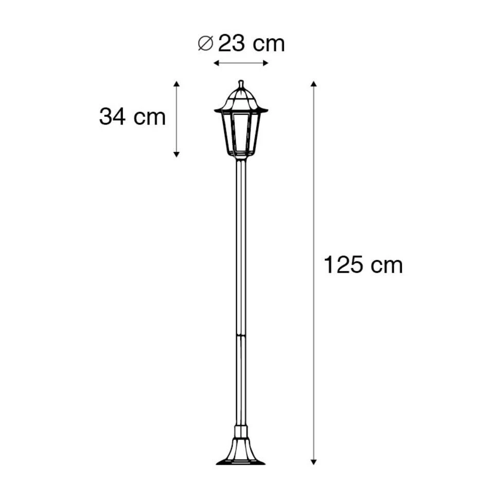 QAZQA Klassieke Staande Buitenlamp Zwart IP44 125 Cm - New Orleans - Afbeelding 3