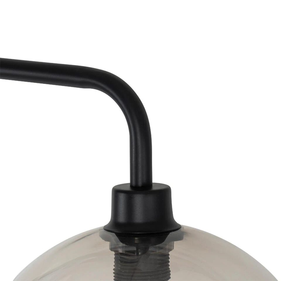 QAZQA Moderne Vloerlamp Zwart Met Smoke Glas Effect - Maly - Afbeelding 4